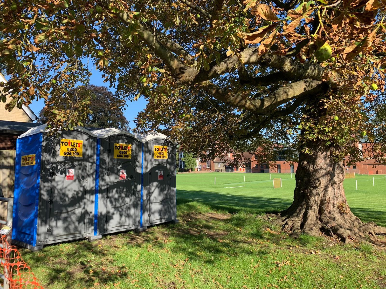 disabled portable toilet in school field