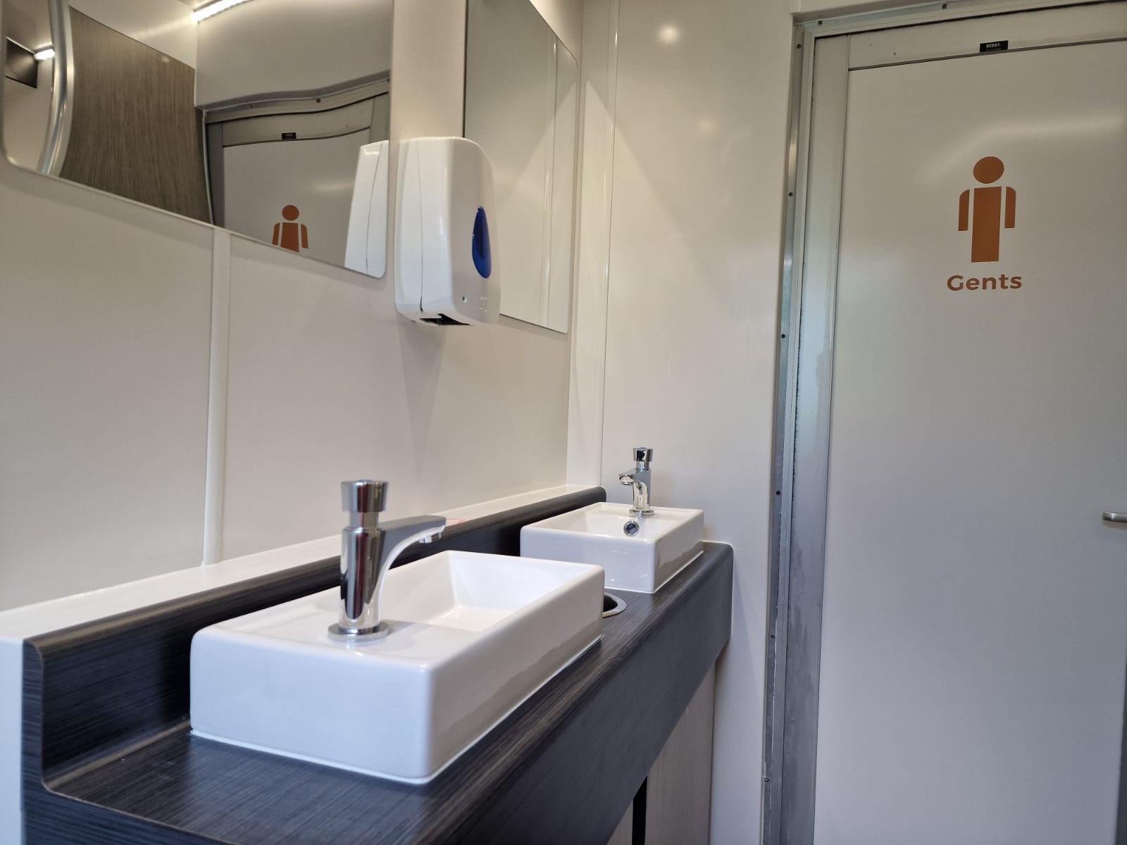 Sink inside gents luxury toilet trailer
