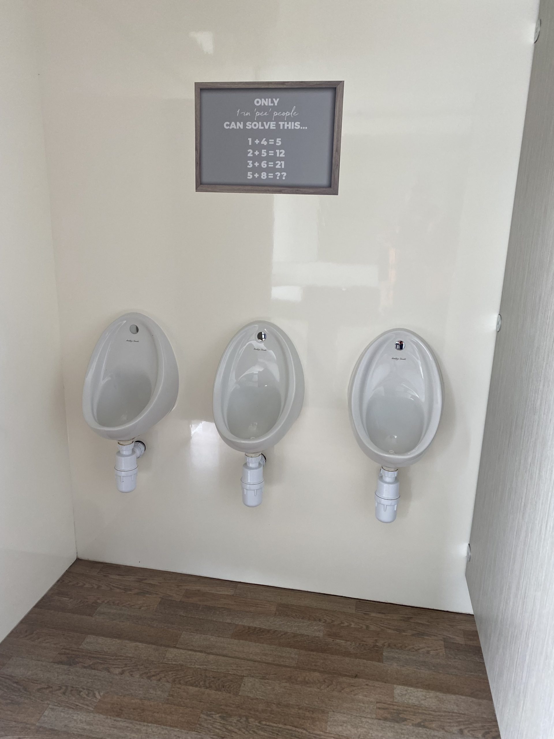 luxury urinals inside luxury toilet trailer