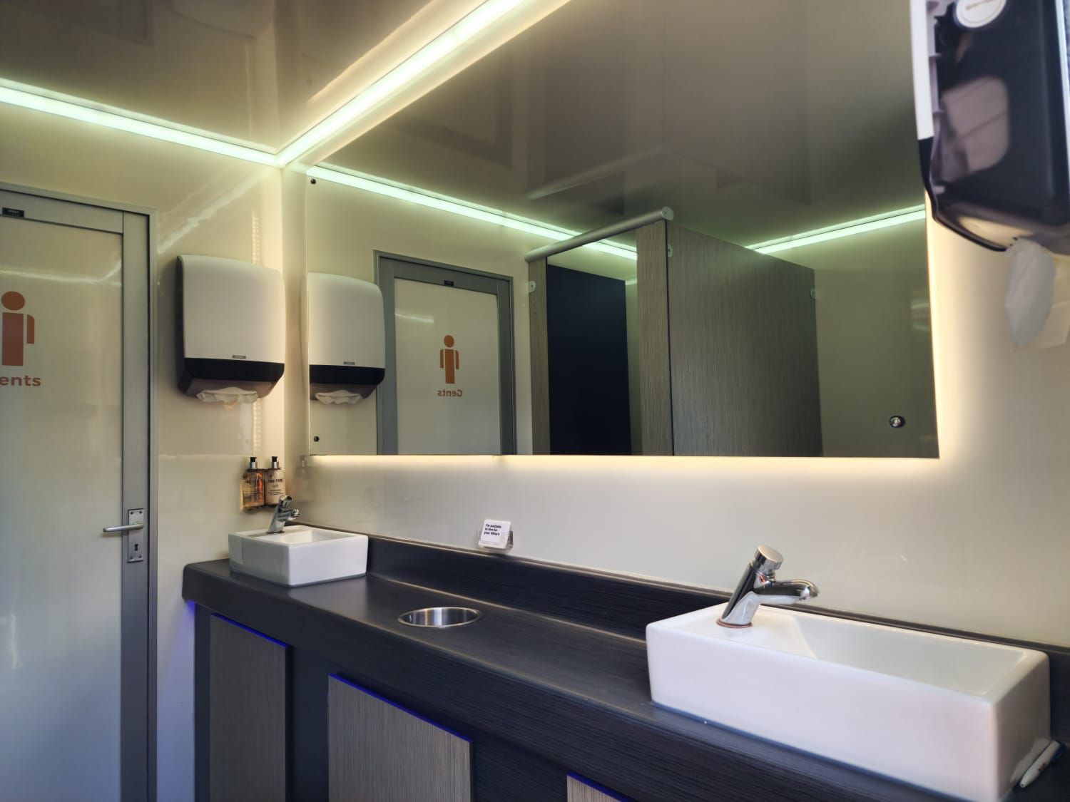 Sink inside luxury toilet trailer
