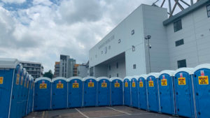 portable toilets at norwich city football club