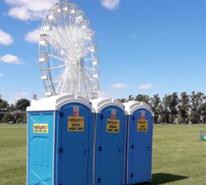 portable toilets at a festival